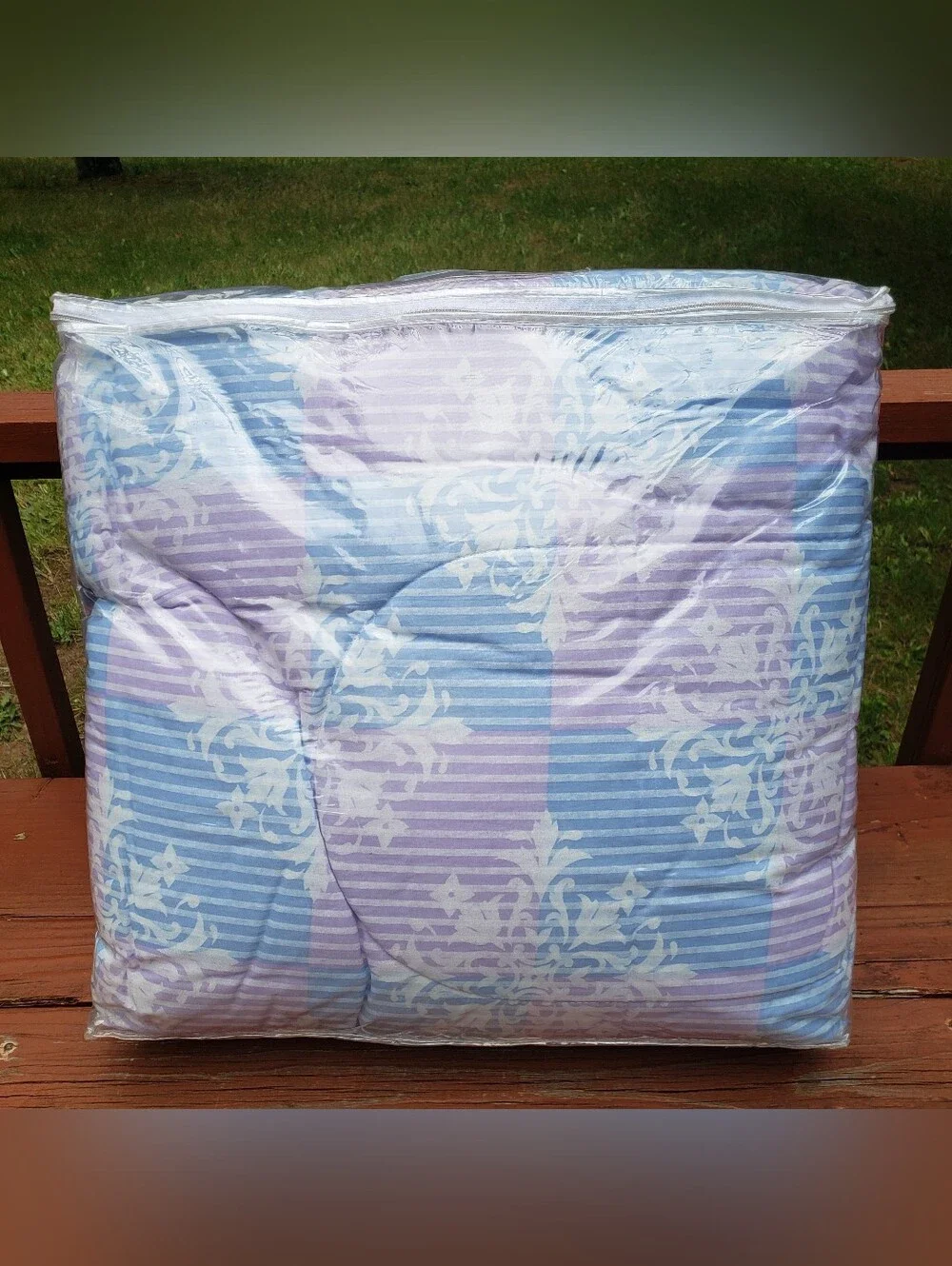 Essential Home Purple, Blue & White Floral Design FULL Comforter W/ Shams -KMART